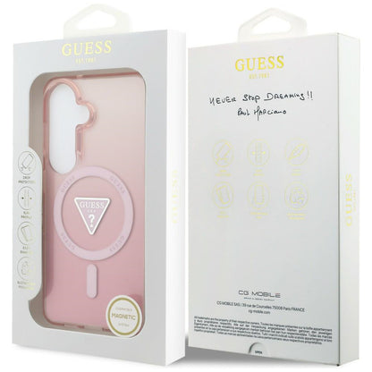 MagSafe futrola za Samsung Galaxy S26 S942, Guess, IML Gradient Triangle Logo, Roza
