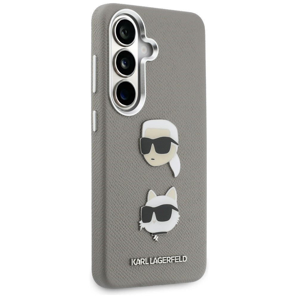 Futrola za Samsung Galaxy S26 S942, Karl Lagerfeld, Saffiano Karl & Choupette's Head Pin, Siva