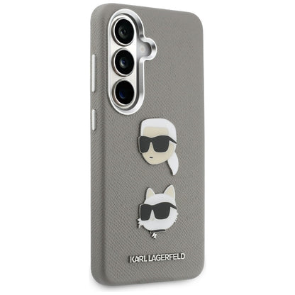 Futrola za Samsung Galaxy S26 S942, Karl Lagerfeld, Saffiano Karl & Choupette's Head Pin, Siva