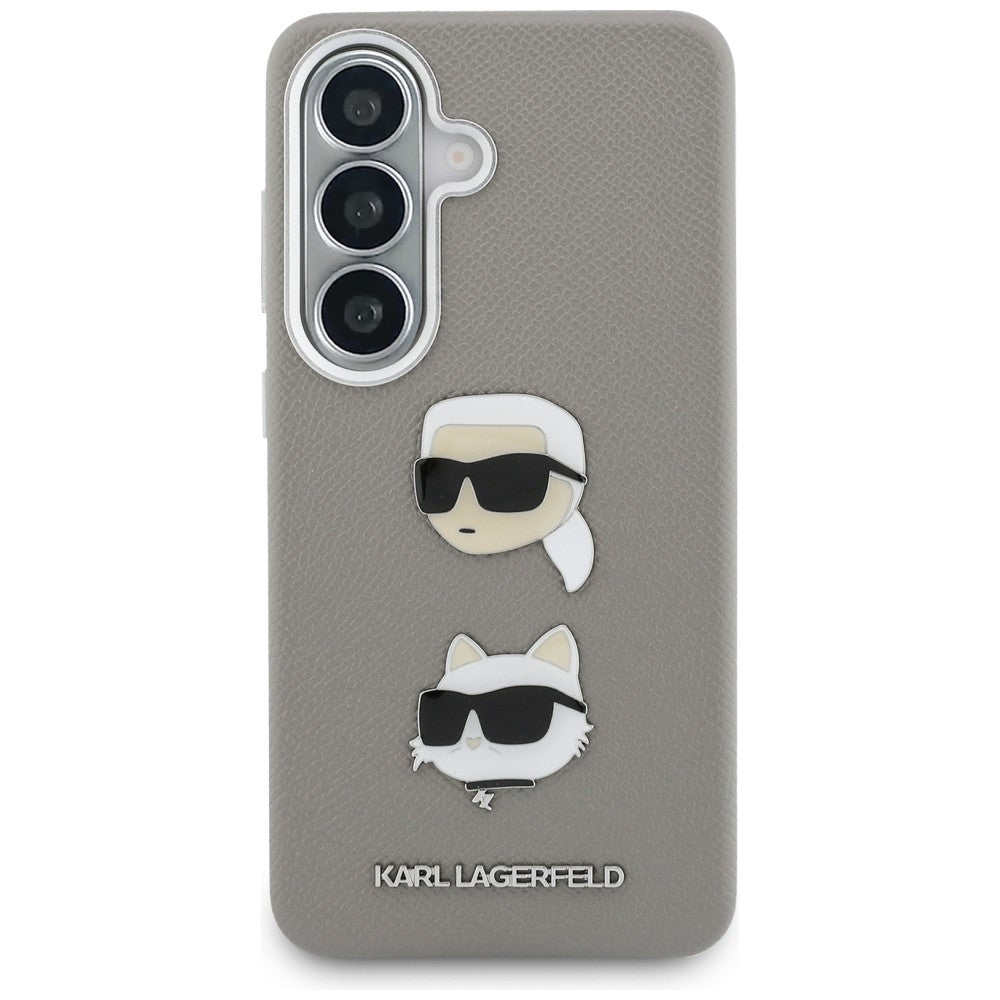 Futrola za Samsung Galaxy S26 S942, Karl Lagerfeld, Saffiano Karl & Choupette's Head Pin, Siva