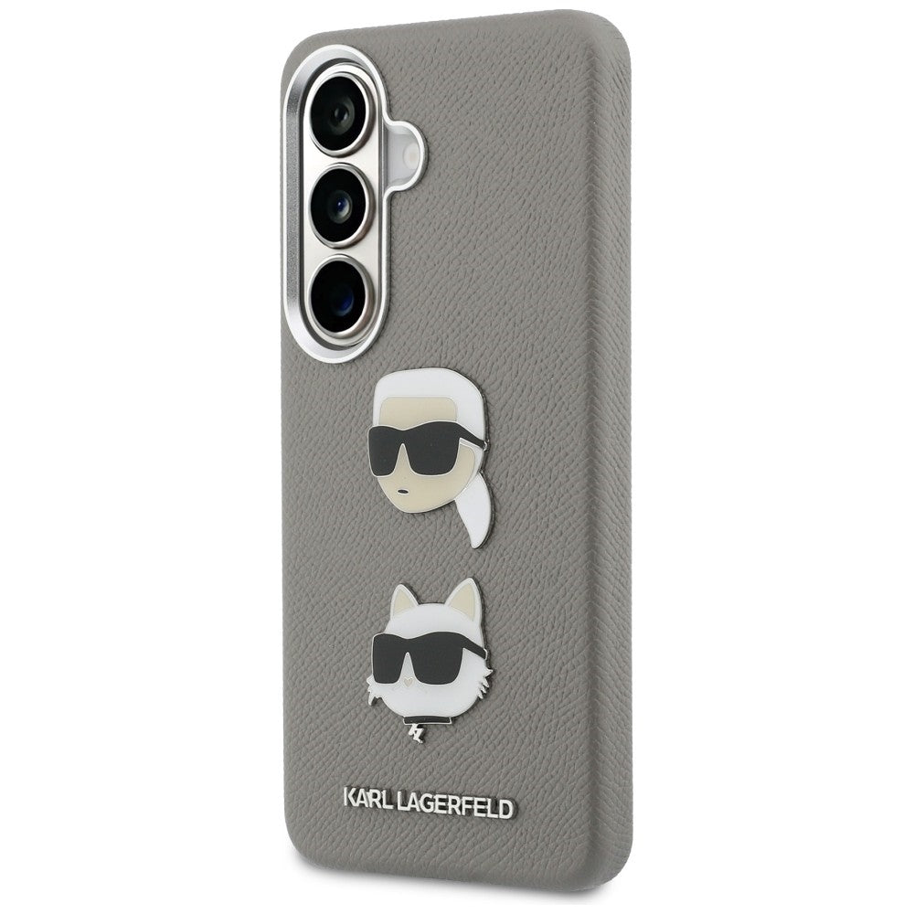Futrola za Samsung Galaxy S26 S942, Karl Lagerfeld, Saffiano Karl & Choupette's Head Pin, Siva
