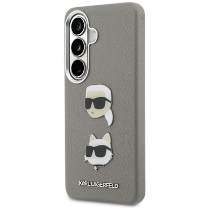 Futrola za Samsung Galaxy S26 S942, Karl Lagerfeld, Saffiano Karl & Choupette's Head Pin, Siva