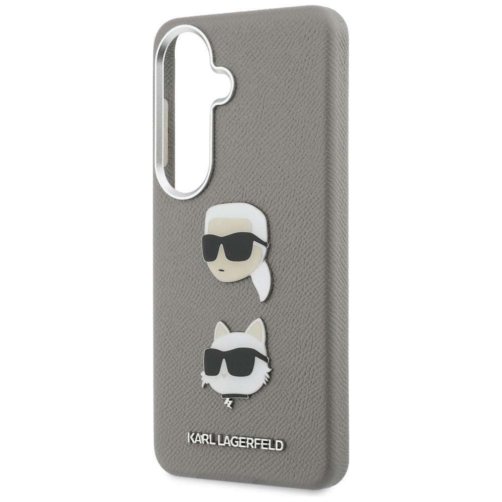 Futrola za Samsung Galaxy S26 S942, Karl Lagerfeld, Saffiano Karl & Choupette's Head Pin, Siva