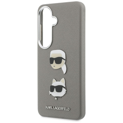 Futrola za Samsung Galaxy S26 S942, Karl Lagerfeld, Saffiano Karl & Choupette's Head Pin, Siva