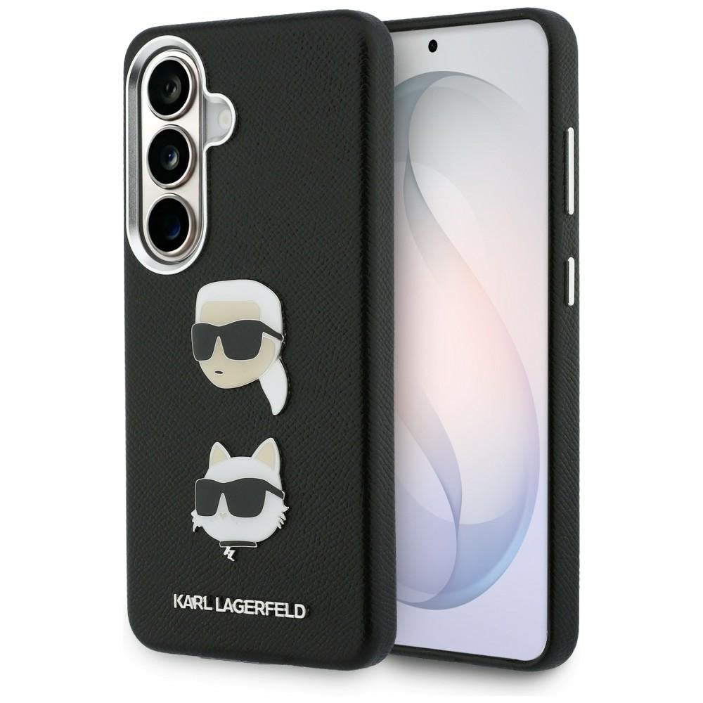 Futrola za Samsung Galaxy S26 S942, Karl Lagerfeld, Saffiano Karl & Choupette's Head Pin, Crna