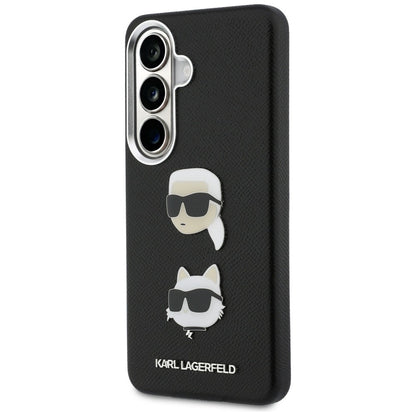 Futrola za Samsung Galaxy S26 S942, Karl Lagerfeld, Saffiano Karl & Choupette's Head Pin, Crna