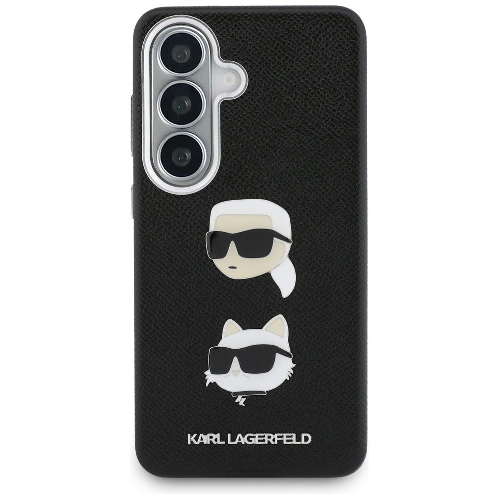 Futrola za Samsung Galaxy S26 S942, Karl Lagerfeld, Saffiano Karl & Choupette's Head Pin, Crna