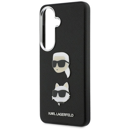 Futrola za Samsung Galaxy S26 S942, Karl Lagerfeld, Saffiano Karl & Choupette's Head Pin, Crna