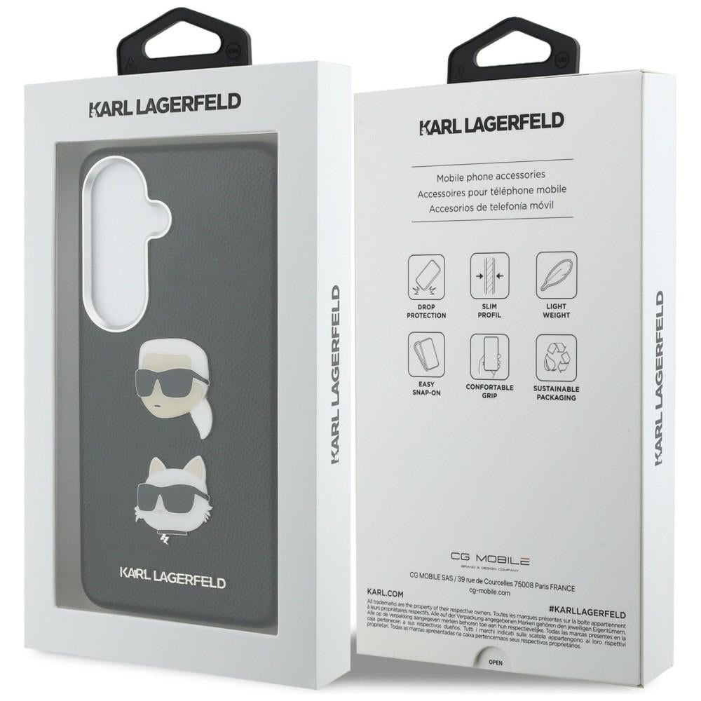 Futrola za Samsung Galaxy S26 S942, Karl Lagerfeld, Saffiano Karl & Choupette's Head Pin, Crna