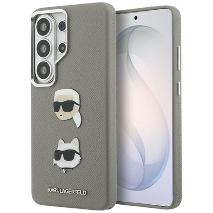 Futrola za Samsung Galaxy S26 Ultra S948, Karl Lagerfeld, Saffiano Karl & Choupette's Head Pin, Siva