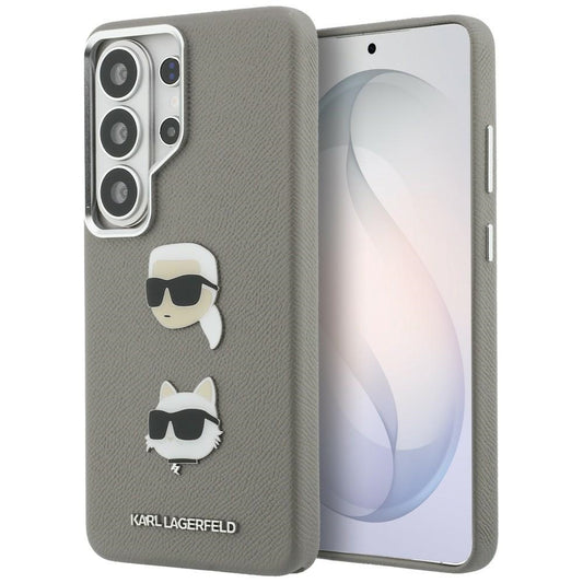 Futrola za Samsung Galaxy S26 Ultra S948, Karl Lagerfeld, Saffiano Karl & Choupette's Head Pin, Siva