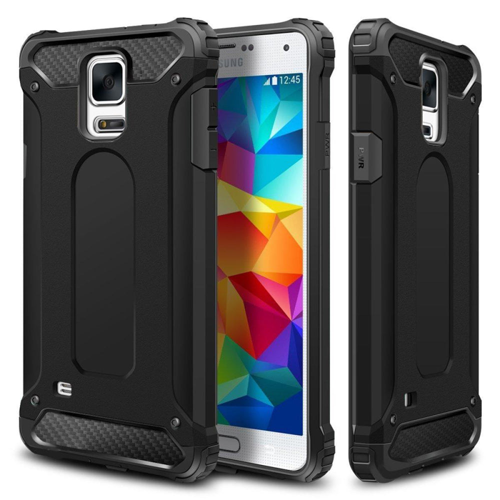 Maska za Samsung Galaxy S5 G900, Techsuit, Hybrid Armor, Crna