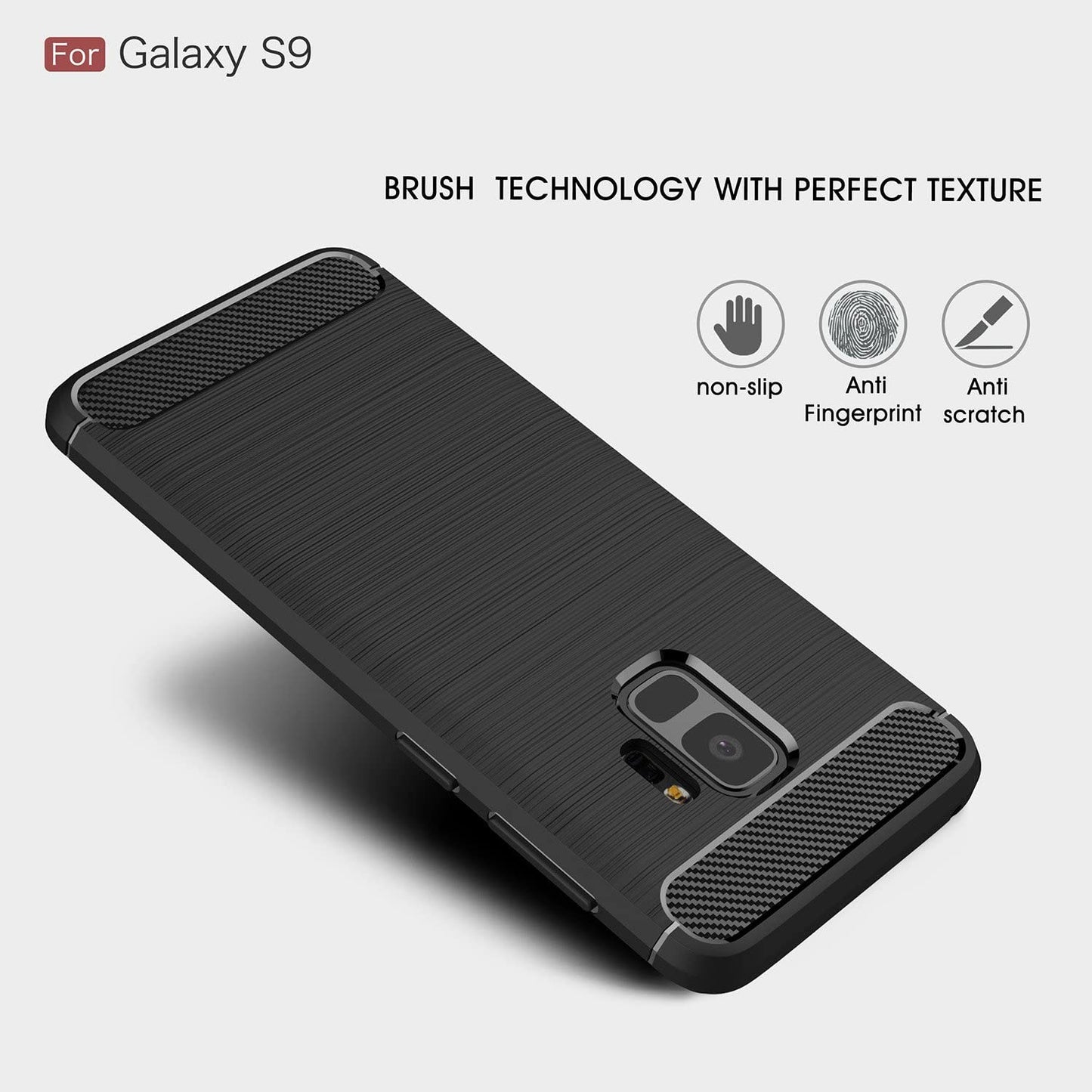 Maska za Samsung Galaxy S9 G960, Techsuit, Karbon, Crna