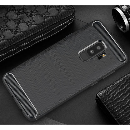 Maska za Samsung Galaxy S9+ G965, Techsuit, Karbon, Crna