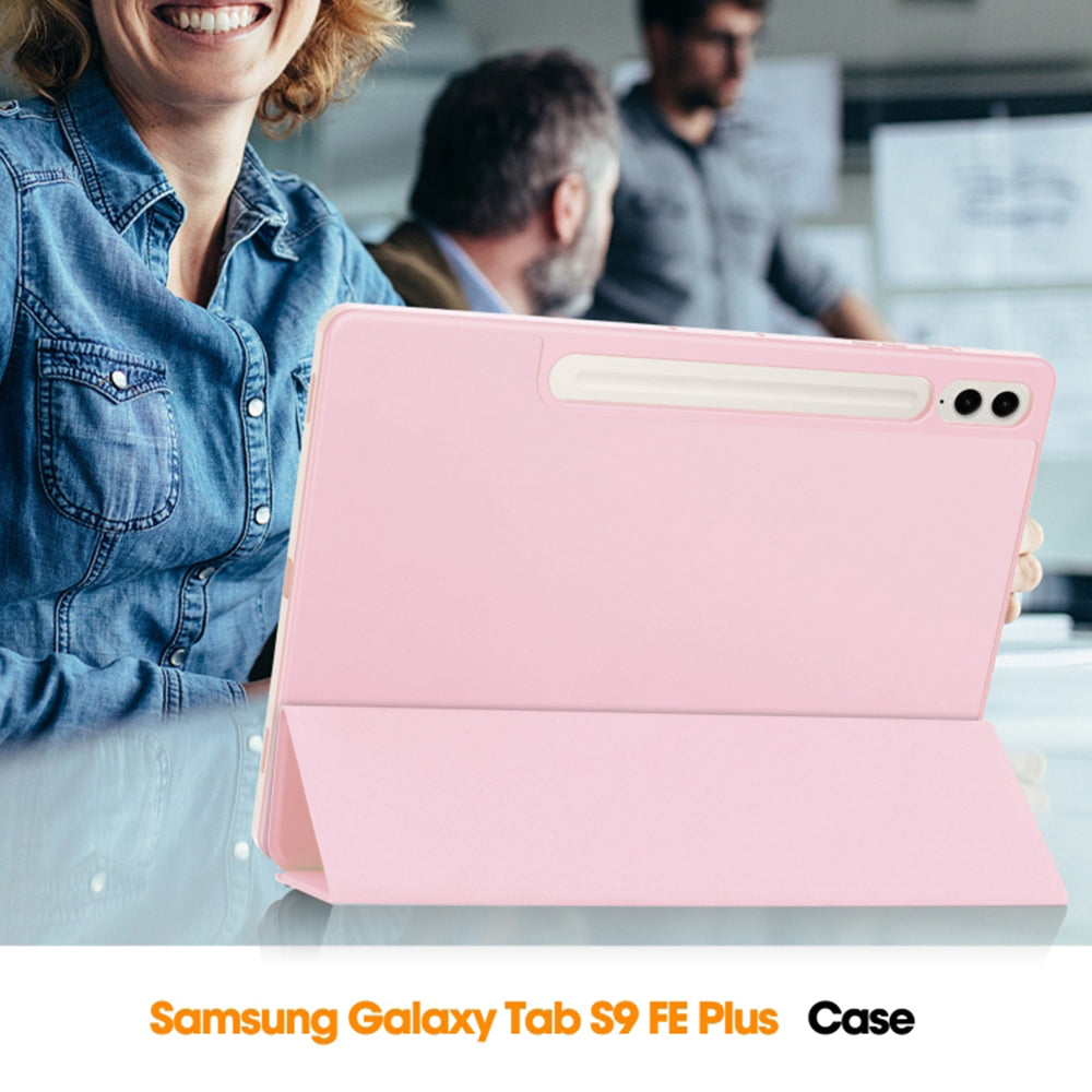 Futrola za Samsung Galaxy Tab S10+ / Tab S9 FE+ / Tab S9+, Techsuit, Flex Trifold, Roza
