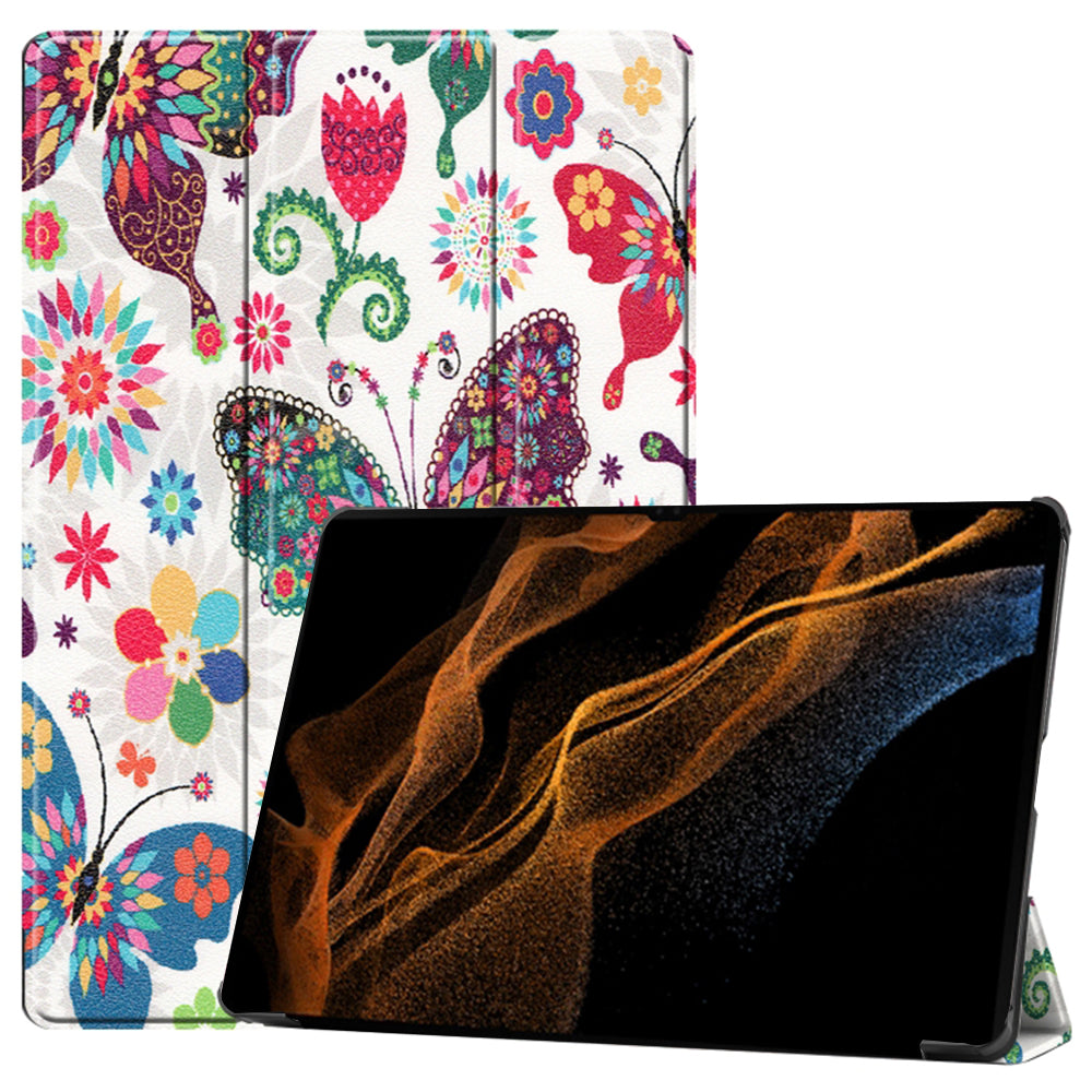 Futrola za Samsung Galaxy Tab S10 Ultra / Tab S9 Ultra / Tab S8 Ultra, Techsuit, FoldPro Butterfly, Višebojna