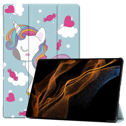 Futrola za Samsung Galaxy Tab S10 Ultra / Tab S9 Ultra / Tab S8 Ultra, Techsuit, FoldPro Unicorn, Višebojna