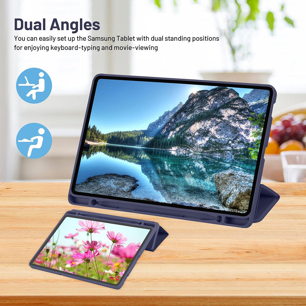 Futrola za Samsung Galaxy Tab S6 Lite (2024) / Tab S6 Lite (2022) / Tab S6 Lite (2020), Techsuit, Flex Trifold, Tamnoplava