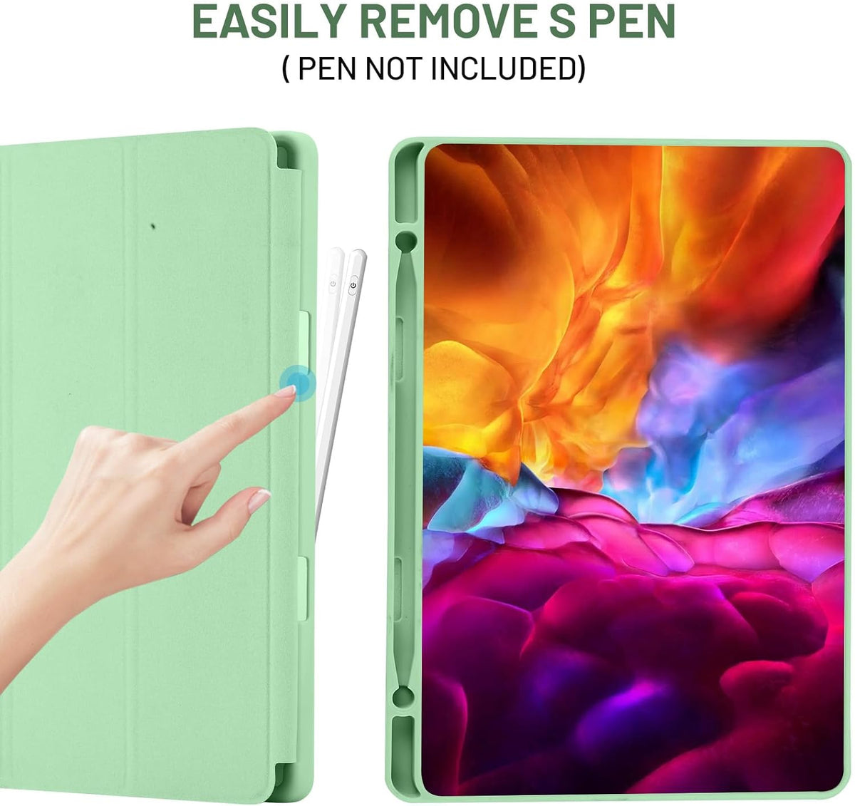 Futrola za Samsung Galaxy Tab S6 Lite (2024) / Tab S6 Lite (2022) / Tab S6 Lite (2020), Techsuit, Flex Trifold, Matcha Zelena
