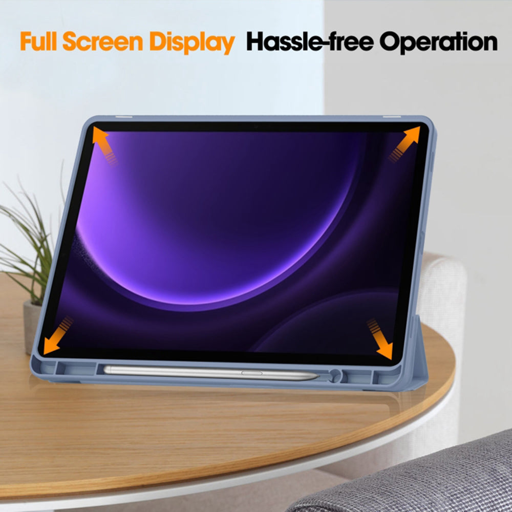 Futrola za Samsung Galaxy Tab S9 FE / Tab S9 / Tab S10 FE, Techsuit, Flex Trifold, Tamnoplava