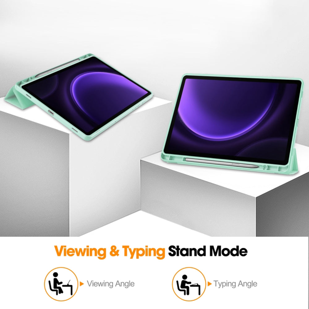 Futrola za Samsung Galaxy Tab S9 FE / Tab S9 / Tab S10 FE, Techsuit, Flex Trifold, Matcha Zelena
