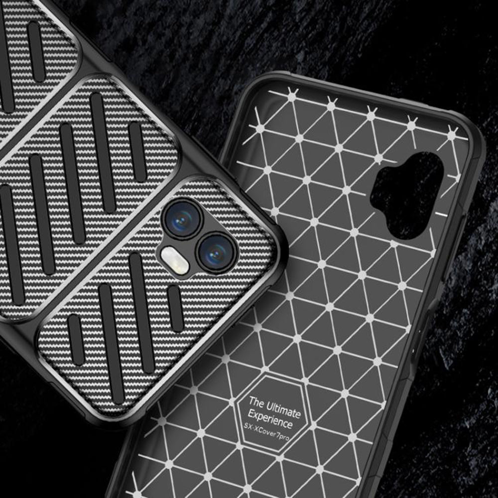 Maska za Samsung Galaxy XCover7 Pro, Techsuit, CarbonFiber, Crna
