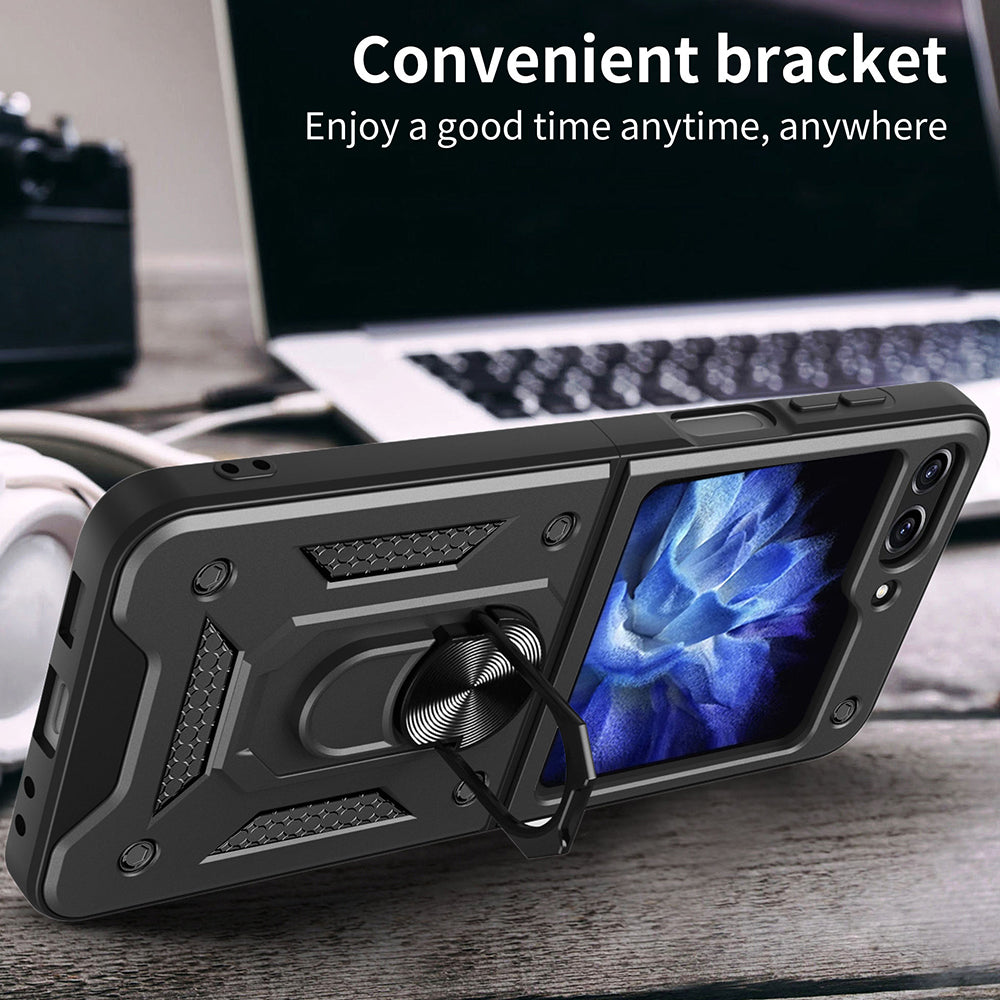 Maska za Samsung Galaxy Z Flip5 F731, Techsuit, CamShield, Crna