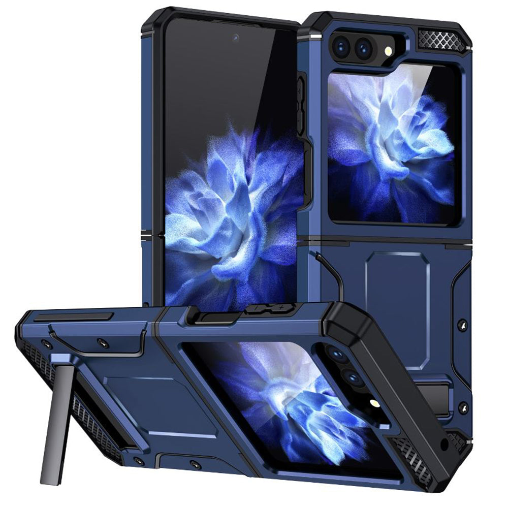 Futrola za Samsung Galaxy Z Flip5 F731, Techsuit, Hybrid Armor Kickstand, Plava