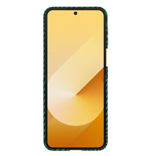 Maska za Samsung Galaxy Z Flip7 FE F761 / Z Flip6 F741, Techsuit, Carbonite FiberShell, Zelena