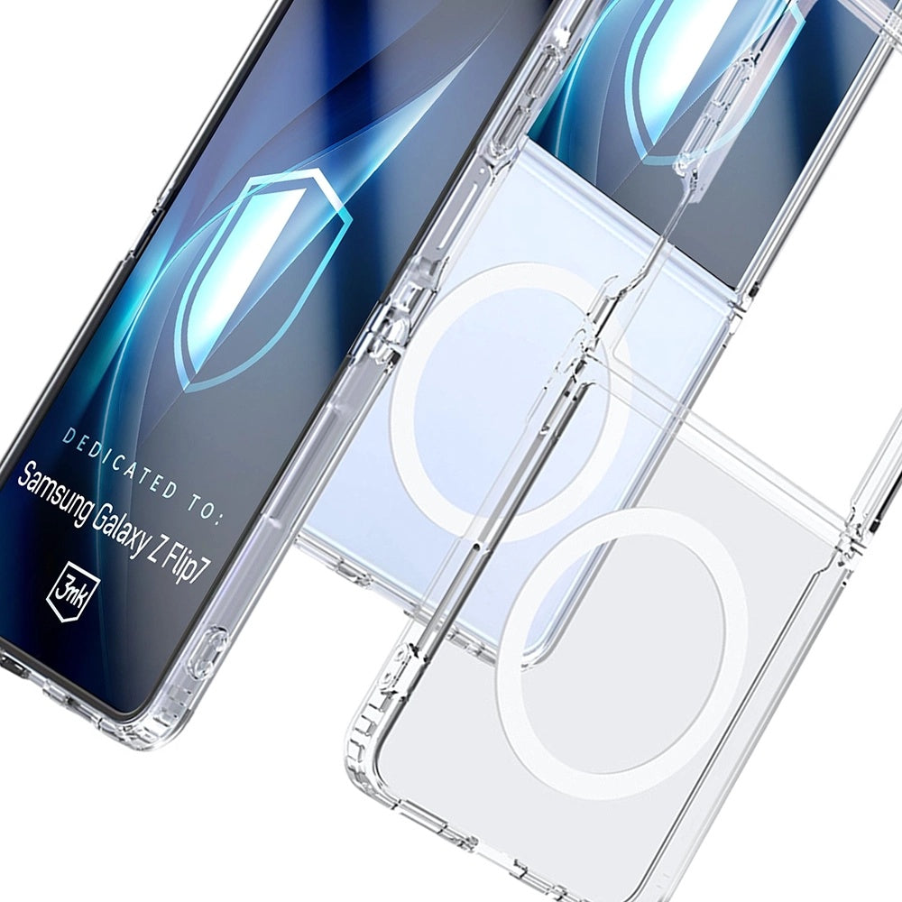 MagSafe futrola za Samsung Galaxy Z Flip7 F766, 3MK, Armor MagCase, Prozirna