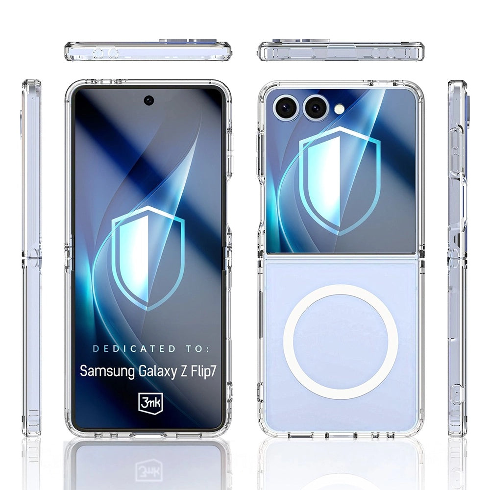 MagSafe futrola za Samsung Galaxy Z Flip7 F766, 3MK, Armor MagCase, Prozirna