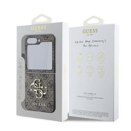 Futrola za Samsung Galaxy Z Flip7 F766, Guess, 4G Metal Logo, Smeđa