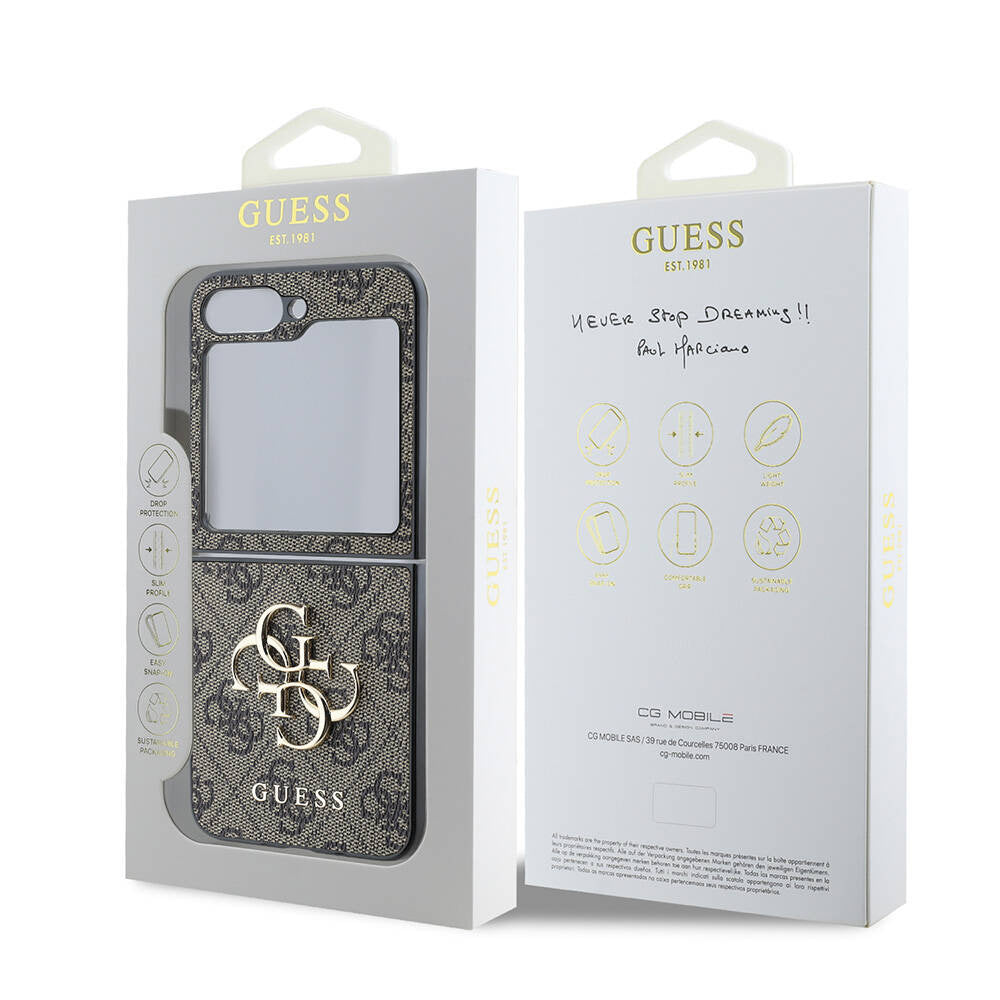Futrola za Samsung Galaxy Z Flip7 F766, Guess, 4G Metal Logo, Crna