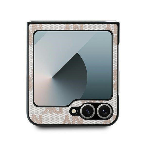 Futrola za Samsung Galaxy Z Flip7 FE F761 / Z Flip6 F741, DKNY, Uzorak Šahovnice Otisnutih Pruga, Roza