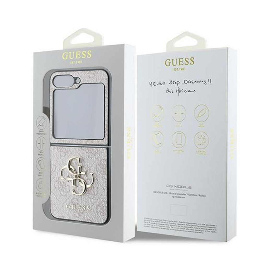 Futrola za Samsung Galaxy Z Flip7 FE F761 / Z Flip6 F741, Guess, 4G Metal Logo, Roza