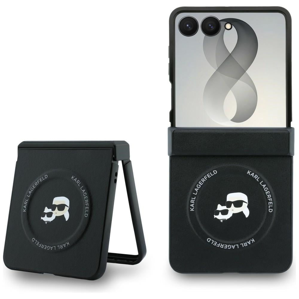 Maska za Samsung Galaxy Z Flip8 F776, Karl Lagerfeld, Karl & Choupette Head Pin, Crna
