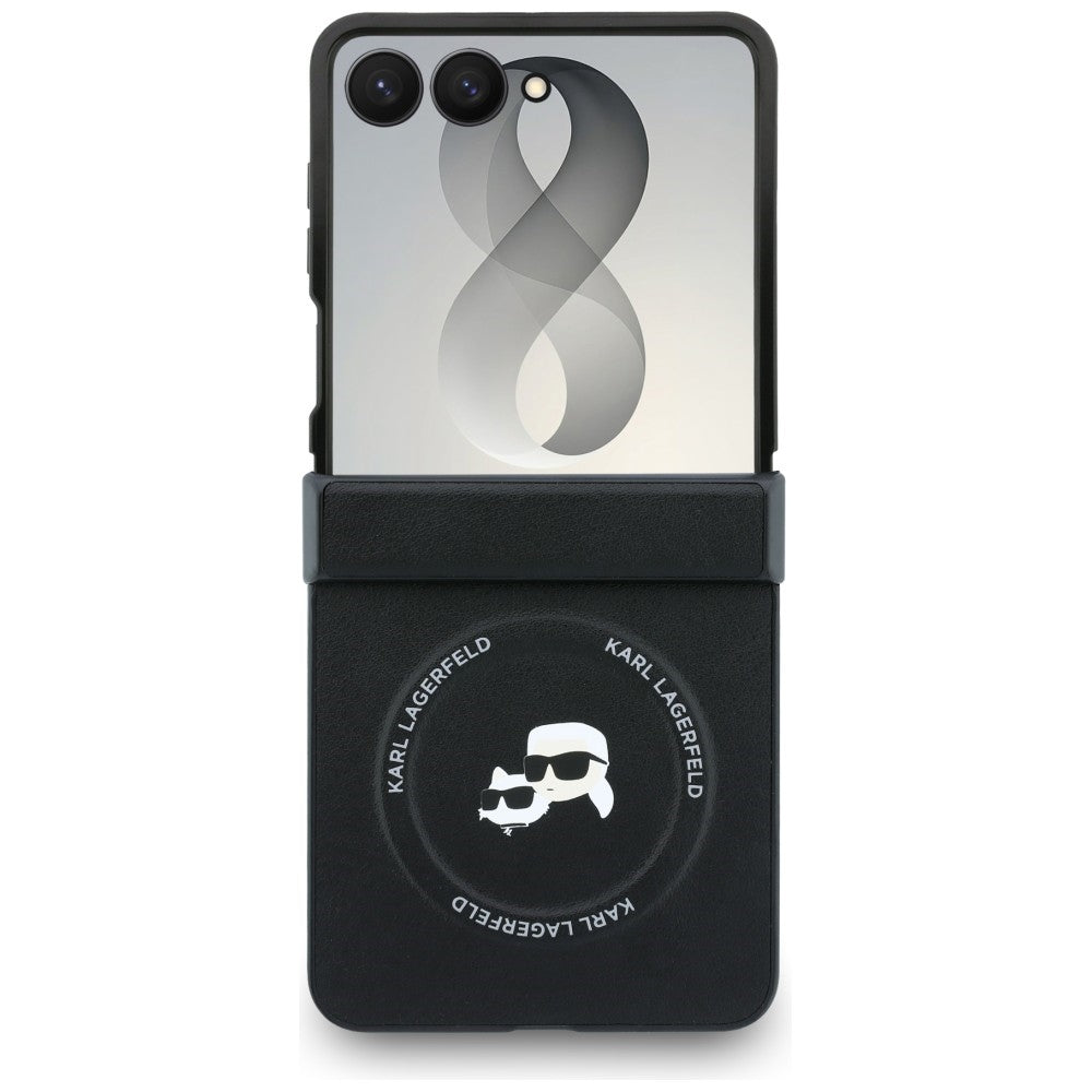 Maska za Samsung Galaxy Z Flip8 F776, Karl Lagerfeld, Karl & Choupette Head Pin, Crna