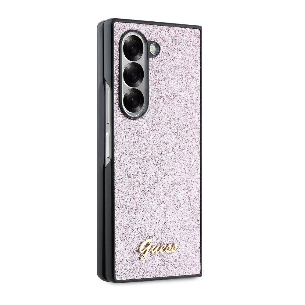 Futrola za Samsung Galaxy Z Fold6 F956, Guess, Glitter Script, Roza