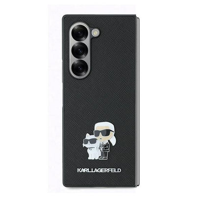 Futrola za Samsung Galaxy Z Fold6 F956, Karl Lagerfeld, Saffiano Karl & Choupette Metal, Crna