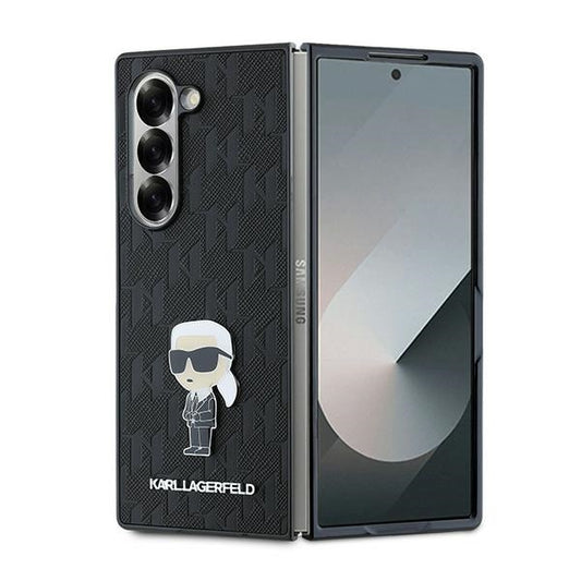 Futrola za Samsung Galaxy Z Fold6 F956, Karl Lagerfeld, Saffiano Monogram Ikonik, Crna