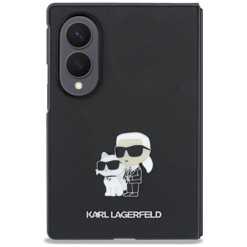Maska za Samsung Galaxy Z Fold8 F971, Karl Lagerfeld, Saffiano Karl & Choupette Metal Pin, Crna
