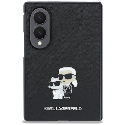 Maska za Samsung Galaxy Z Fold8 F971, Karl Lagerfeld, Saffiano Karl & Choupette Metal Pin, Crna