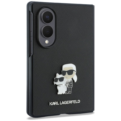 Maska za Samsung Galaxy Z Fold8 F971, Karl Lagerfeld, Saffiano Karl & Choupette Metal Pin, Crna