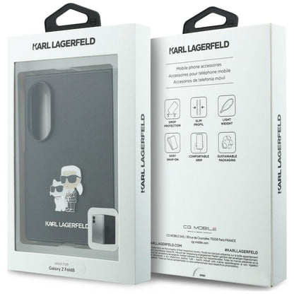 Maska za Samsung Galaxy Z Fold8 F971, Karl Lagerfeld, Saffiano Karl & Choupette Metal Pin, Crna