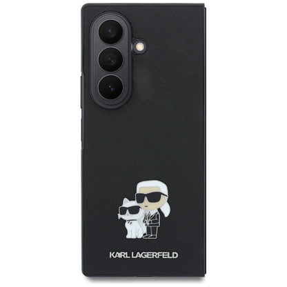 Maska za Samsung Galaxy Z Fold8 Ultra F976, Karl Lagerfeld, Saffiano Karl & Choupette Metal Pin, Crna