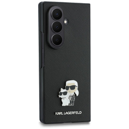Maska za Samsung Galaxy Z Fold8 Ultra F976, Karl Lagerfeld, Saffiano Karl & Choupette Metal Pin, Crna