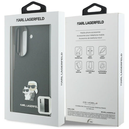 Maska za Samsung Galaxy Z Fold8 Ultra F976, Karl Lagerfeld, Saffiano Karl & Choupette Metal Pin, Crna