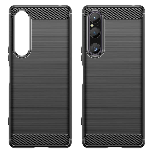 Maska za Sony Xperia 1 V, Techsuit, Karbon, Crna