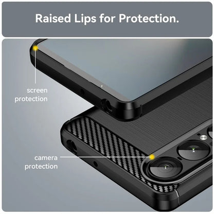 Maska za Sony Xperia 1 VII, Techsuit, Karbon, Crna