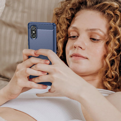 Maska za Sony Xperia 10 VI, Techsuit, Karbon, Crna